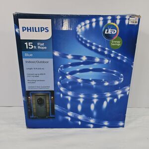 Philips LED Blue 15ft Flat Rope Light Indoor Outdoor Flexible Strip New Open Box